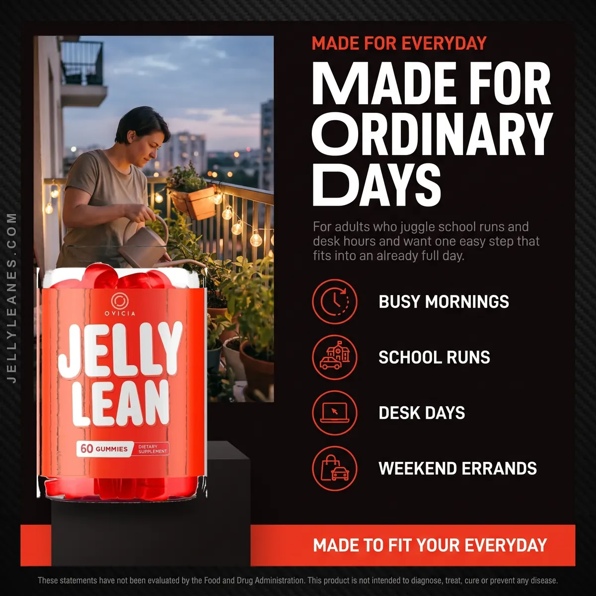 Who JellyLean is for: adults with busy mornings, school runs, desk days and weekend errands