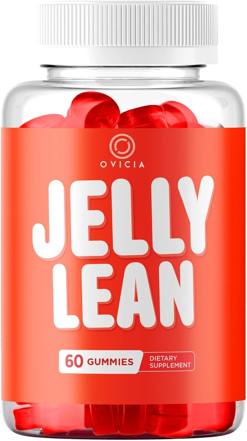 JellyLean apple cider vinegar gummy bottle, front label with 60 gummies